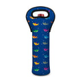 Colorful Baby Sharks Pattern Print Single Neoprene Wine Tote