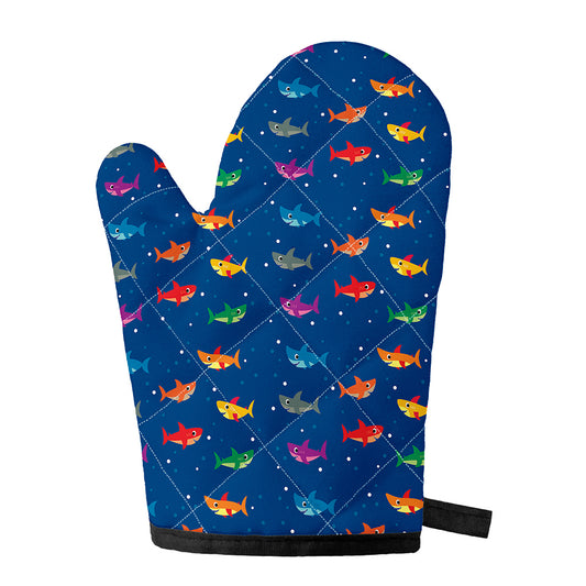Colorful Baby Sharks Pattern Print Single Oven Mitt