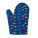 Colorful Baby Sharks Pattern Print Single Oven Mitt
