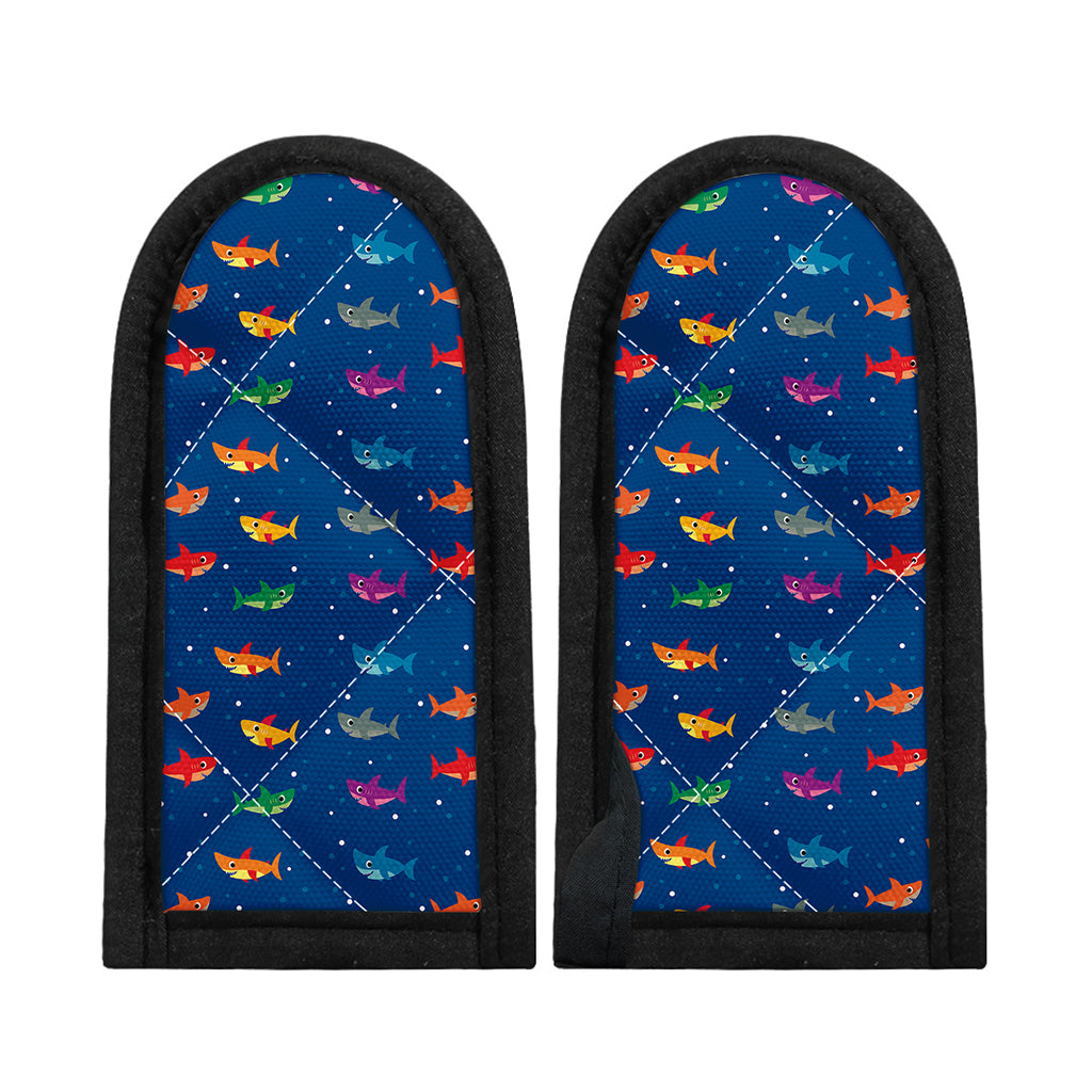 Colorful Baby Sharks Pattern Print Skillet Handle Cover