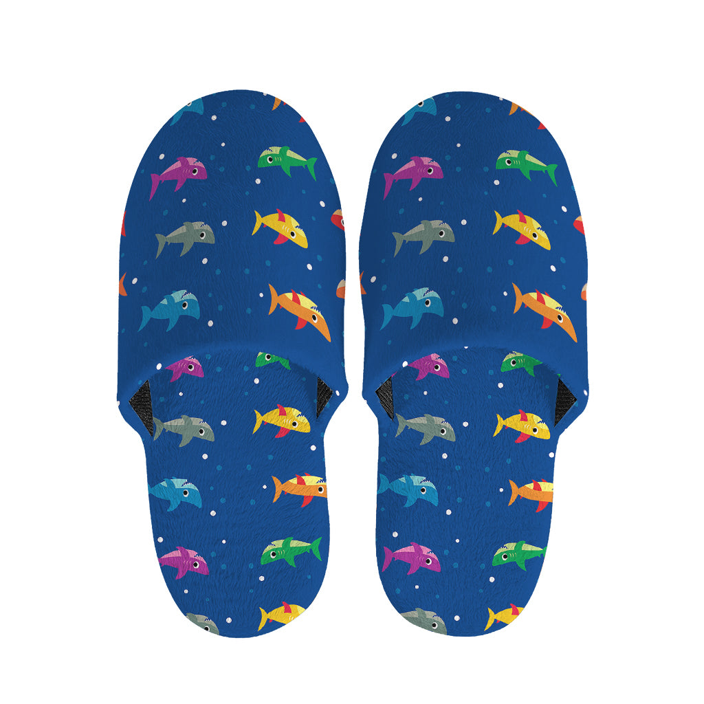 Colorful Baby Sharks Pattern Print Slippers