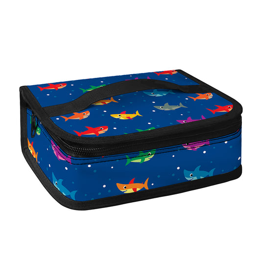 Colorful Baby Sharks Pattern Print Small Lunch Bag