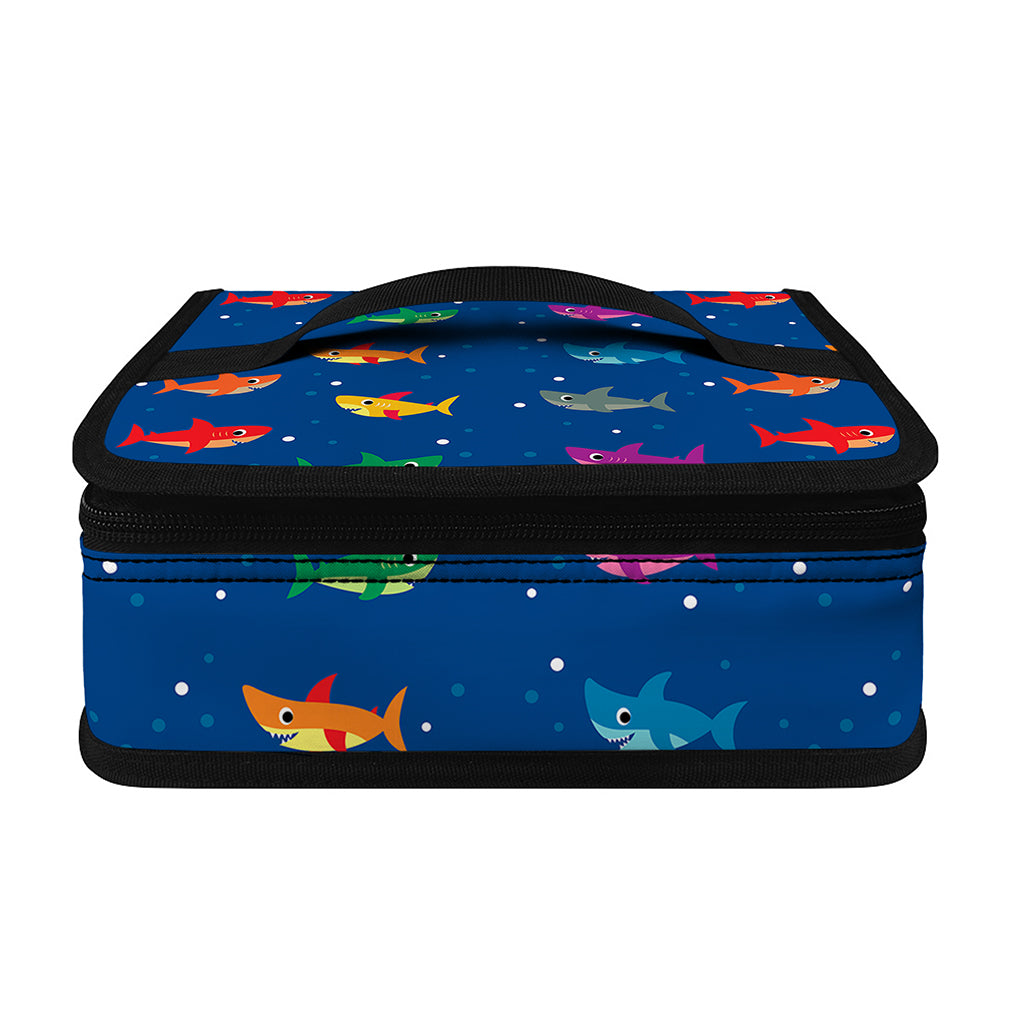 Colorful Baby Sharks Pattern Print Small Lunch Bag