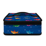 Colorful Baby Sharks Pattern Print Small Lunch Bag