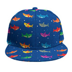 Colorful Baby Sharks Pattern Print Snapback Cap