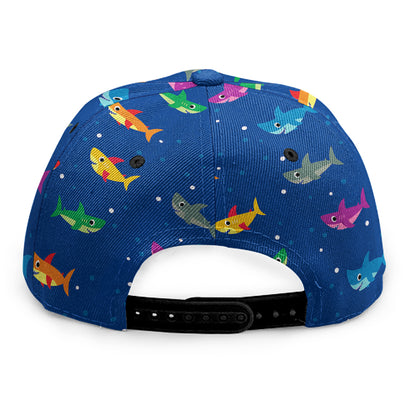 Colorful Baby Sharks Pattern Print Snapback Cap