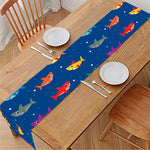 Colorful Baby Sharks Pattern Print Table Runner