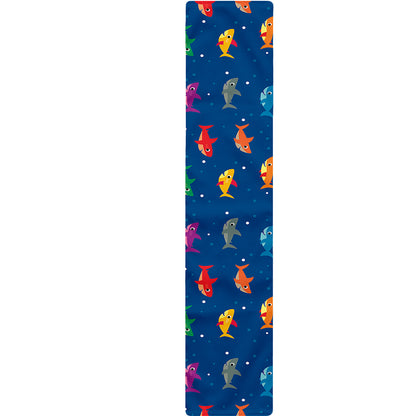 Colorful Baby Sharks Pattern Print Table Runner