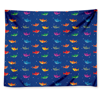 Colorful Baby Sharks Pattern Print Tapestry