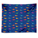Colorful Baby Sharks Pattern Print Tapestry