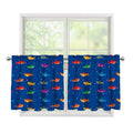 Colorful Baby Sharks Pattern Print Tier Curtains