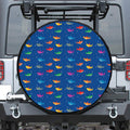 Colorful Baby Sharks Pattern Print Tire Cover