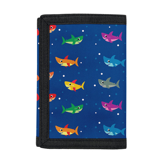 Colorful Baby Sharks Pattern Print Trifold Wallet