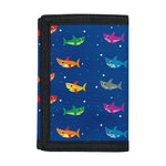 Colorful Baby Sharks Pattern Print Trifold Wallet