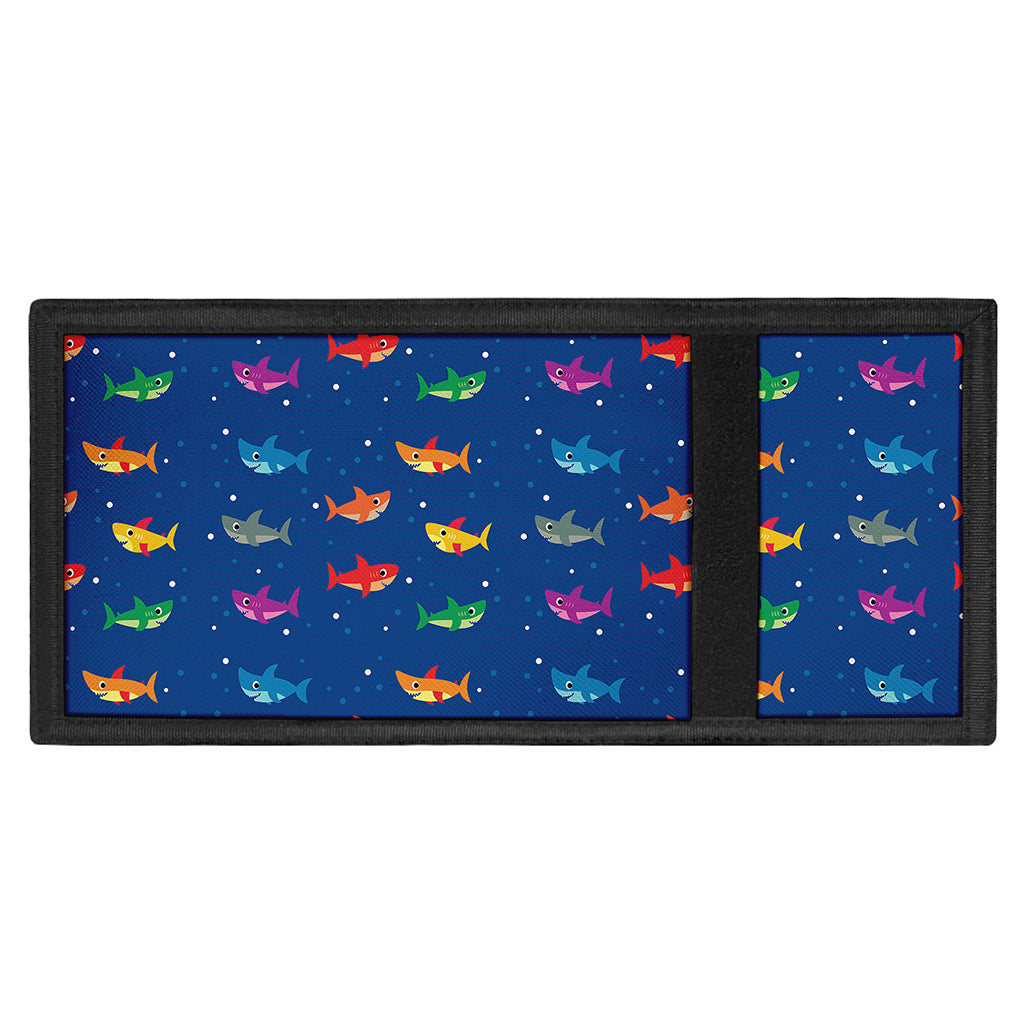 Colorful Baby Sharks Pattern Print Trifold Wallet