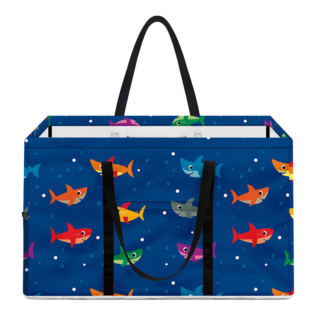 Colorful Baby Sharks Pattern Print Utility Tote Bag