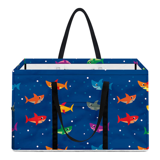 Colorful Baby Sharks Pattern Print Utility Tote Bag