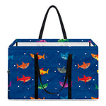 Colorful Baby Sharks Pattern Print Utility Tote Bag