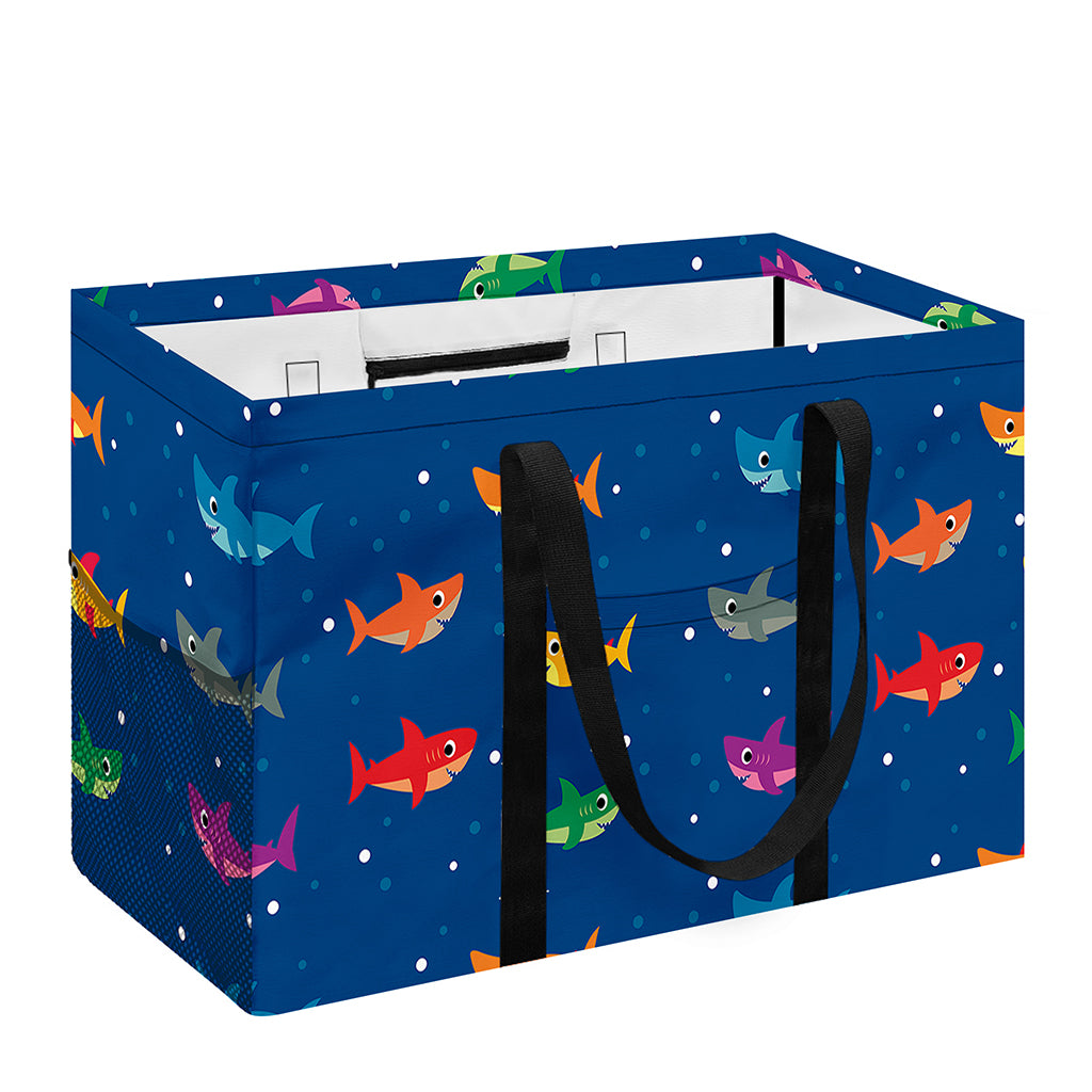 Colorful Baby Sharks Pattern Print Utility Tote Bag
