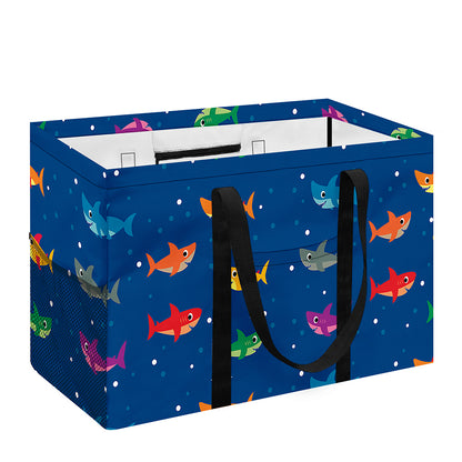 Colorful Baby Sharks Pattern Print Utility Tote Bag