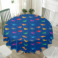 Colorful Baby Sharks Pattern Print Waterproof Round Tablecloth