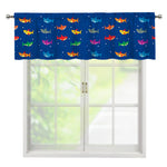 Colorful Baby Sharks Pattern Print Window Valance