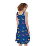 Colorful Baby Sharks Pattern Print Women's Sleeveless Dress
