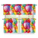 Colorful Balloon Pattern Print 3 Piece Kitchen Curtains