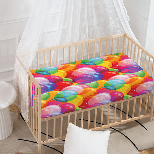 Colorful Balloon Pattern Print Baby Crib Sheet