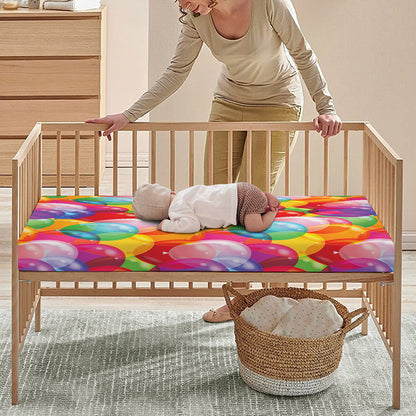 Colorful Balloon Pattern Print Baby Crib Sheet