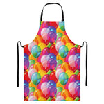 Colorful Balloon Pattern Print Bib Apron With Pocket