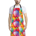 Colorful Balloon Pattern Print Bib Apron With Pocket