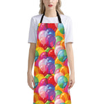 Colorful Balloon Pattern Print Bib Apron With Pocket