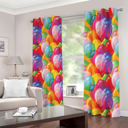 Colorful Balloon Pattern Print Blackout Grommet Curtains