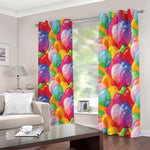 Colorful Balloon Pattern Print Blackout Grommet Curtains