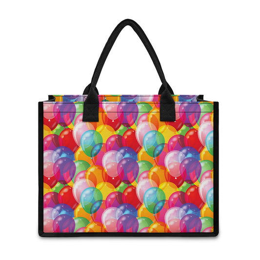 Colorful Balloon Pattern Print Canvas Tote Bag