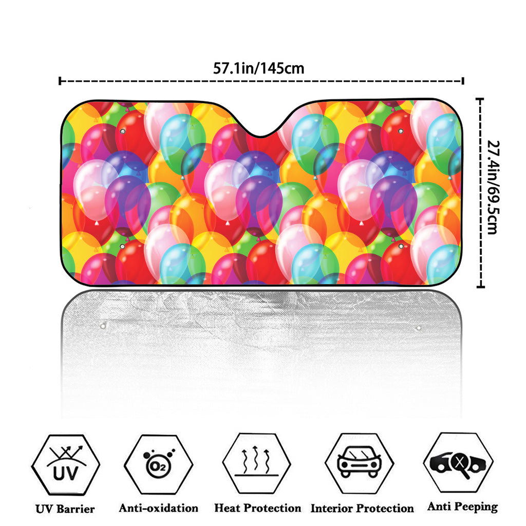 Colorful Balloon Pattern Print Car Windshield Sun Shade