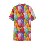 Colorful Balloon Pattern Print Cotton Hawaiian Shirt