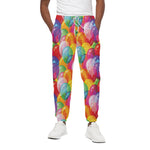 Colorful Balloon Pattern Print Cotton Pants