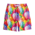 Colorful Balloon Pattern Print Cotton Shorts