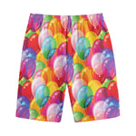 Colorful Balloon Pattern Print Cotton Shorts