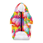 Colorful Balloon Pattern Print Dog Zip Up Hoodie
