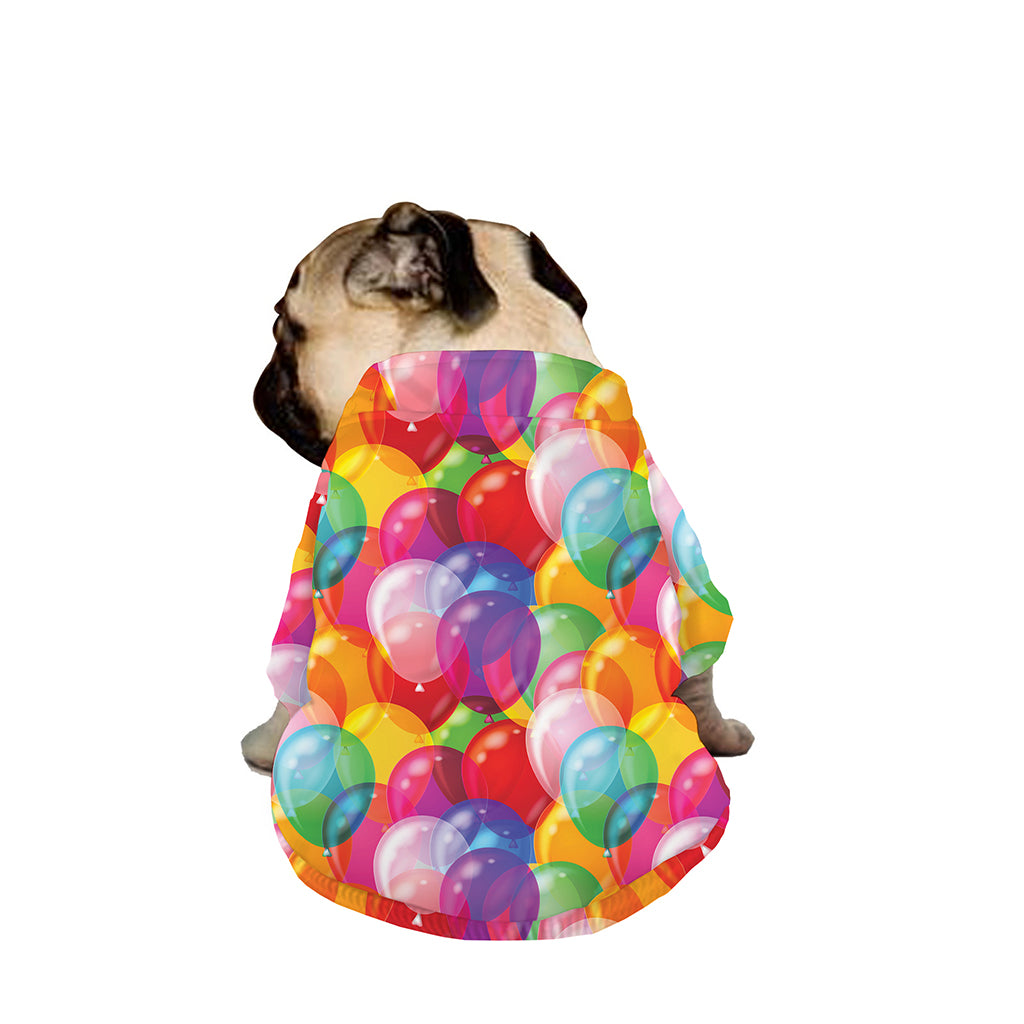 Colorful Balloon Pattern Print Dog Zip Up Jacket