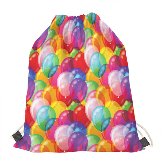 Colorful Balloon Pattern Print Drawstring Bag