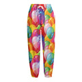Colorful Balloon Pattern Print Fleece Lined Knit Pants