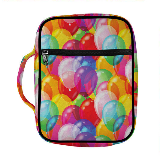 Colorful Balloon Pattern Print Front Pocket Bible Bag
