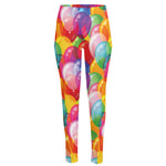 Colorful Balloon Pattern Print High-Waisted Pocket Leggings