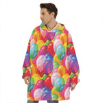 Colorful Balloon Pattern Print Hoodie Blanket