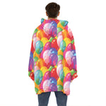 Colorful Balloon Pattern Print Hoodie Blanket
