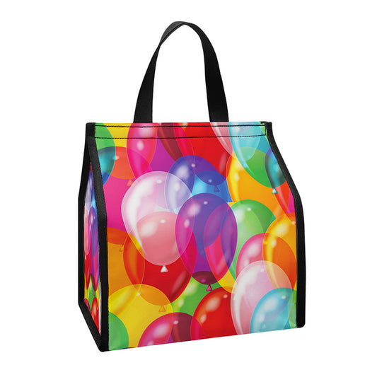 Colorful Balloon Pattern Print Insulated Lunch Tote